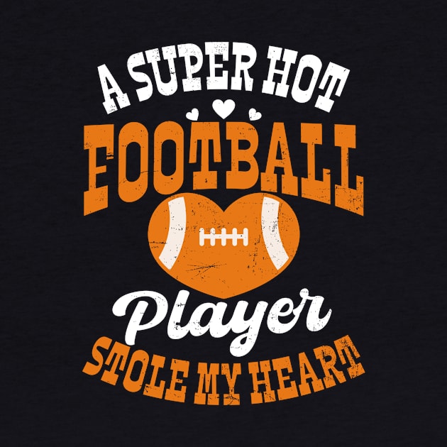 Football Valentines Day Shirt | Hot Player Stole Heart by Gawkclothing